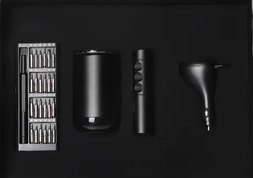 [118] ست مدیرتی(چراغ قوه-تصویه هوا-جعبه ابزار-شارژفندکی ماشین)118 